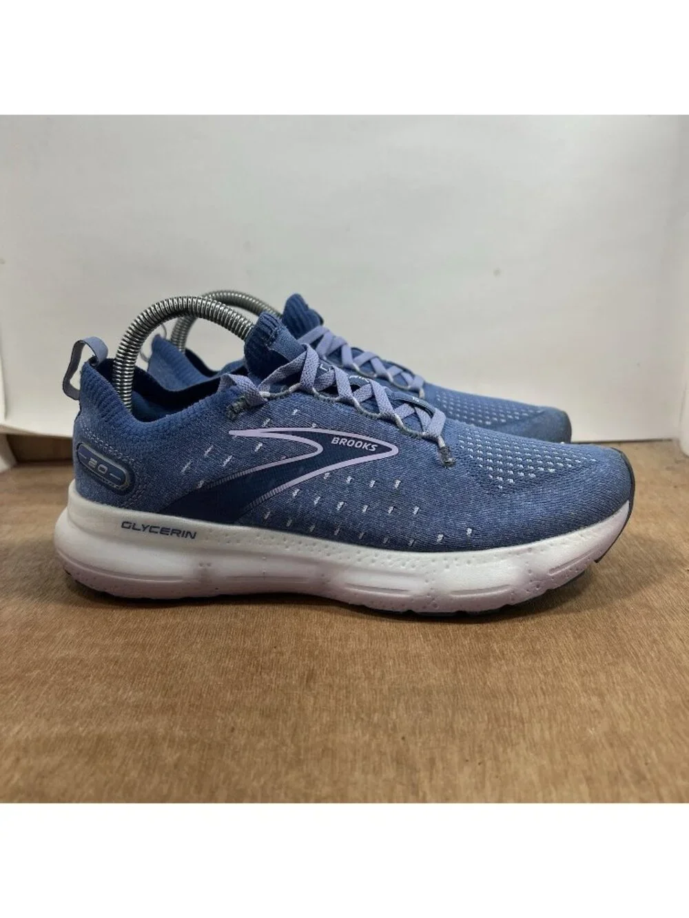 Brook Glycerin 20 Stealthfit Women Size 9 Blue Athletic Running Shoes Lace Up
